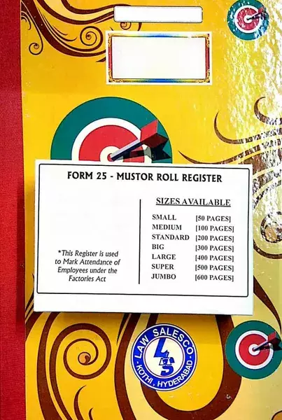 FORM 25 MUSTER ROLL REGISTER