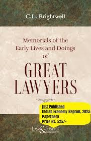 Memorials of the Early Lives and Doings of Great Lawyers